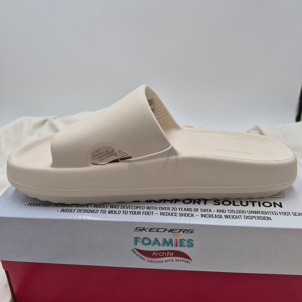 Skechers Foamies Arch Fit Slide Sandal in Cream - Picture 2 of 8